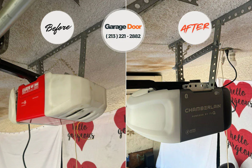 Before and after: garage door repair Newcastle, WY